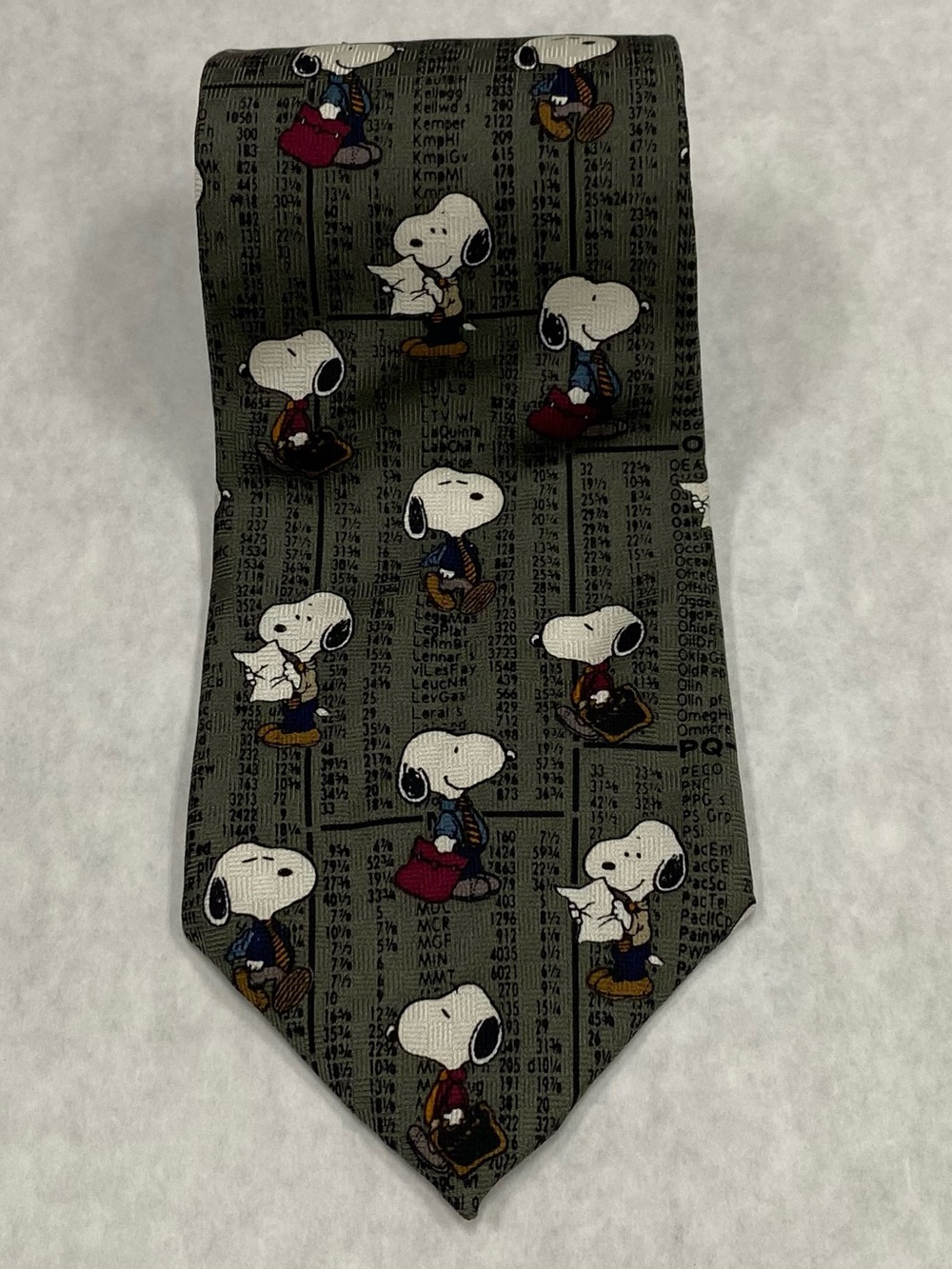 Peanuts Snoopy Novelty Tie Bull, Bear & Beagle 100% Silk Made In USA